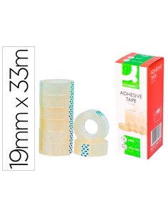 Ruban adhésif q-connect économique résistant transparent 19mmx33m.