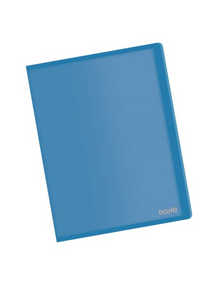 Chemise Dohe 10 pochettes A4 - Couverture souple en polypropylène - Pochettes transparentes soudées - Bleu