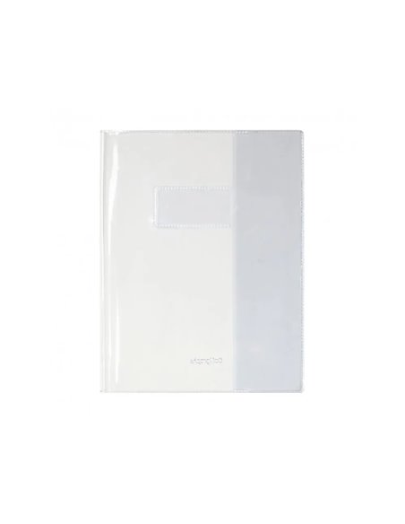 Protege-cahier clairefontaine 17x22cm plastique 22/100e cristal incolore.
