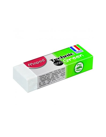 Gomme technic 600 green maped sans pvc coloris blanche.