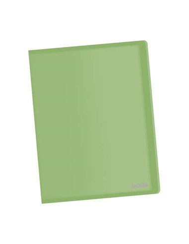 Chemise Dohe 10 pochettes A4 - Couverture souple en polypropylène - Pochettes transparentes soudées - Vert