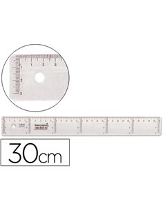 Règle liderpapel graduation verticale horizontale 30cm bord biseauté gamme cristal transparente économique.