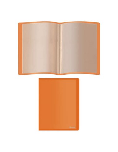 Chemise Dohe 10 pochettes A4 - Couverture souple en polypropylène - Pochettes transparentes soudées - Orange