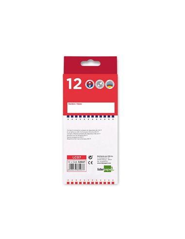 Crayon graphite liderpapel bicolore bleu/rouge mine moyenne ultra-résistante bois grande qualité.