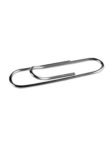 Trombone q-connect nickelé bout rond 20mm boîte carton 100 unités.