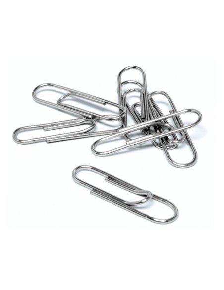 Trombone q-connect nickelé bout rond 20mm boîte carton 100 unités.