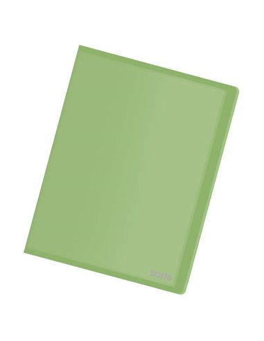 Chemise Dohe avec 20 pochettes transparentes soudées A4 80 microns - Couverture souple en polypropylène - Vert