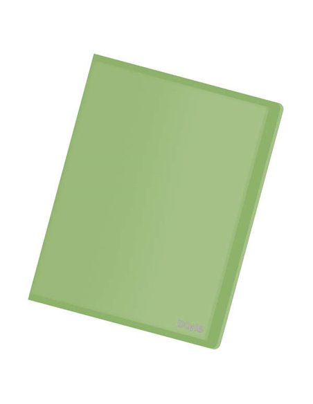 Chemise Dohe avec 20 pochettes transparentes soudées A4 80 microns - Couverture souple en polypropylène - Vert