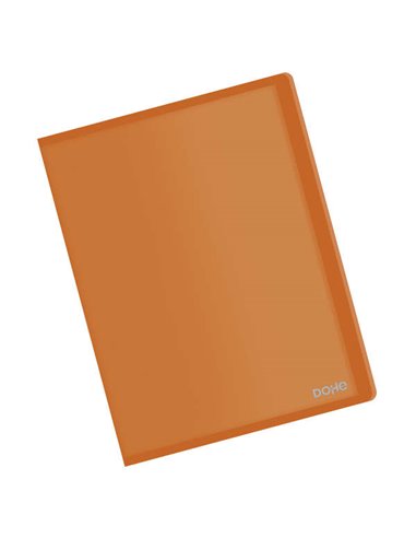 Chemise Dohe avec 20 pochettes transparentes soudées A4 80 microns - Couverture souple en polypropylène - Orange