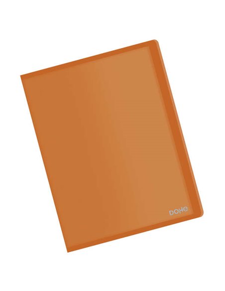 Chemise Dohe avec 20 pochettes transparentes soudées A4 80 microns - Couverture souple en polypropylène - Orange