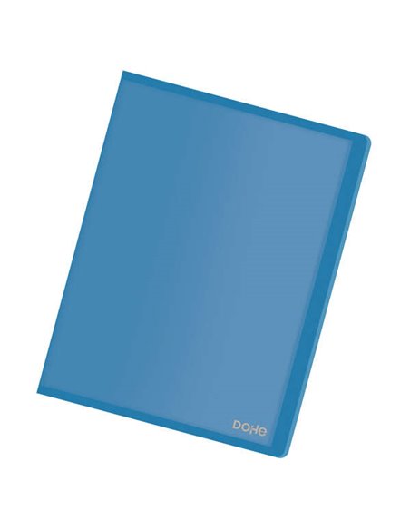 Chemises Dohe 40 pochettes A4 - Couverture souple en polypropylène translucide - Pochettes transparentes soudées au dos - Bleu