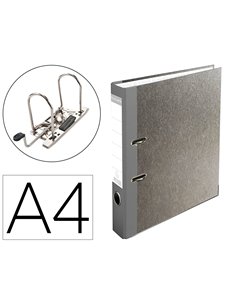 Classeur levier exacompta carton recouvert papier marbré a4 32x29cm dos gris 5cm coloris gris.