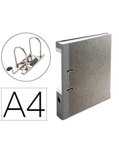 Classeur levier exacompta carton recouvert papier marbré a4 32x29cm dos gris 5cm coloris gris.