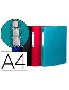 Classeur oxford memphis 4 anneaux ronds 15mm polypropylène 5/10e toucher satiné dos 20mm étiquette dos assortis standard.