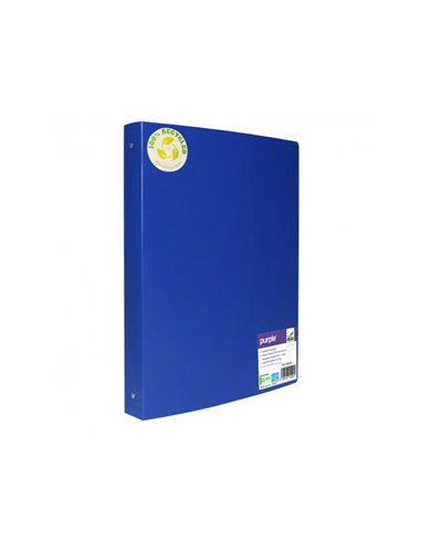 Classeur souple 4 anneaux polypro recycle office plast 32x26 cm dos 40mm coloris bleu.