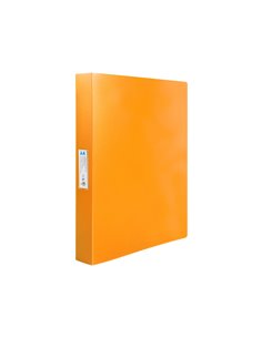Classeur liderpapel 4 anneaux 25mm a4 260x315mm polypropylene dos 40mm porte-cartes visite coloris orange. 2