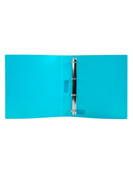 Classeur liderpapel 4 anneaux 25mm a4 260x315mm polypropylene dos 40mm porte-cartes visite coloris bleu.
