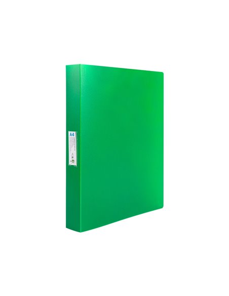 Classeur liderpapel 4 anneaux 25mm a4 260x315mm polypropylene dos 40mm porte-cartes visite coloris vert.