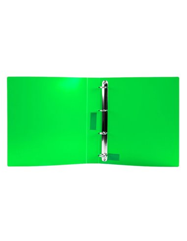Classeur liderpapel 4 anneaux 25mm a4 260x315mm polypropylene dos 40mm porte-cartes visite coloris vert.