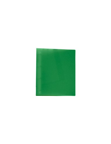 Classeur liderpapel 4 anneaux 25mm a4 260x315mm polypropylène dos 40mm porte-cartes visite coloris vert translucide.