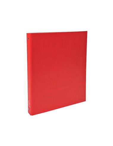 Classeur exacompta 4 anneaux 30mm a4 carte rembordée pvc dos 40mm coloris rouge.