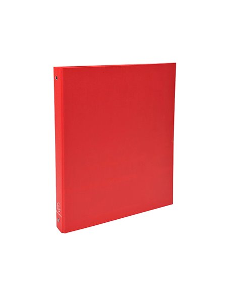 Classeur exacompta 4 anneaux 30mm a4 carte rembordée pvc dos 40mm coloris rouge.