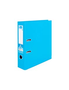 Classeur levier liderpapel a4 documenta carton rembordé 1,9mm dos 75mm rado métallique coloris bleu ciel. 2