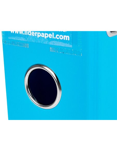 Classeur levier liderpapel a4 documenta carton rembordé 1,9mm dos 75mm rado métallique coloris bleu ciel.