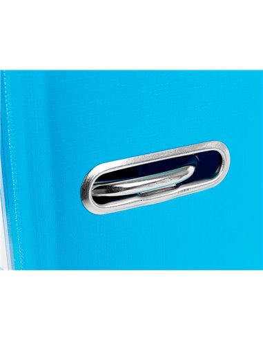 Classeur levier liderpapel a4 documenta carton rembordé 1,9mm dos 75mm rado métallique coloris bleu ciel.