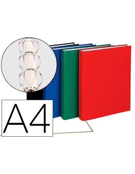 Classeur exacompta 4 anneaux 30mm a4 carte rembordée pvc dos 40mm coloris assortis.