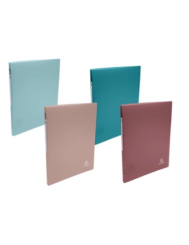 Classeur exacompta 4 anneaux en d 15mm pp skandi coloris assortis.