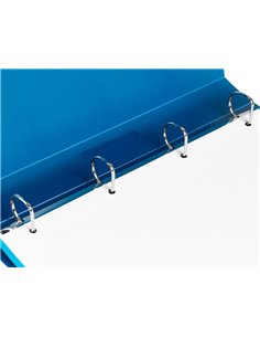 Classeur liderpapel 4 anneaux 25mm a4 260x315mm polypropylène dos 40mm porte-cartes visite coloris bleu translucide. 2