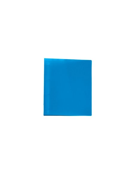 Classeur liderpapel 4 anneaux 25mm a4 260x315mm polypropylène dos 40mm porte-cartes visite coloris bleu translucide.