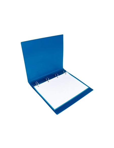 Classeur liderpapel 4 anneaux 25mm a4 260x315mm polypropylène dos 40mm porte-cartes visite coloris bleu translucide.