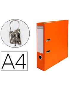 Classeur levier exacompta a4 polypropylène 22/10e dos 80mm coloris orange.
