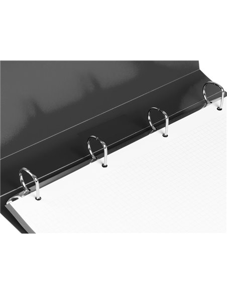 Classeur liderpapel 4 anneaux 25mm a4 260x315mm polypropylene dos 40mm porte-cartes visite coloris noir.