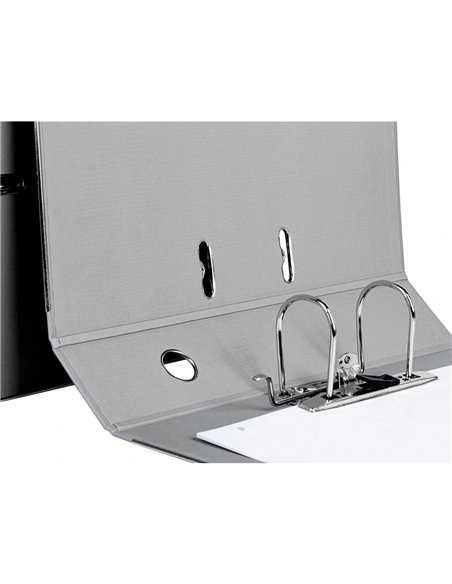 Classeur levier liderpapel documenta a4+ carton remborde dos 75mm rado metallique coloris gris.