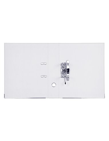 Classeur levier liderpapel documenta a4+ carton remborde dos 75mm rado metallique coloris blanc.