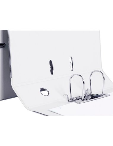 Classeur levier liderpapel documenta a4+ carton remborde dos 75mm rado metallique coloris blanc.