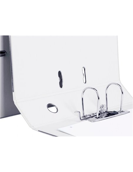 Classeur levier liderpapel documenta a4+ carton remborde dos 75mm rado metallique coloris blanc.