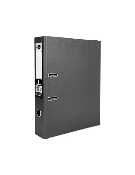 Classeur levier liderpapel documenta a4+ carton remborde dos 75mm rado metallique coloris noir.