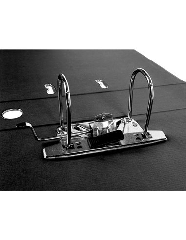 Classeur levier liderpapel documenta a4+ carton remborde dos 75mm rado metallique coloris noir.