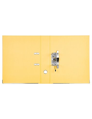 Classeur levier liderpapel documenta a4+ carton remborde dos 75mm rado metallique coloris jaune.