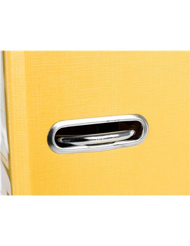Classeur levier liderpapel documenta a4+ carton remborde dos 75mm rado metallique coloris jaune.