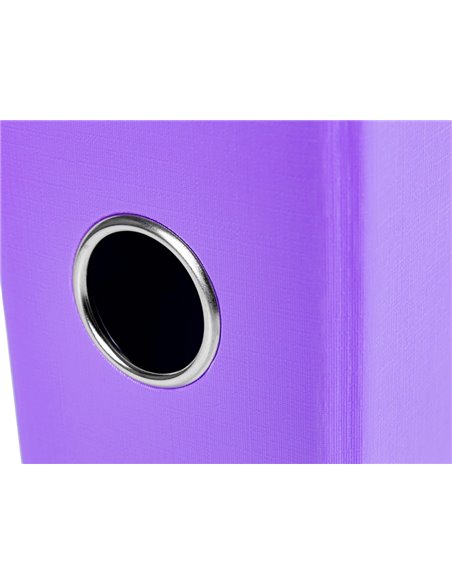 Classeur levier liderpapel documenta a4+ carton remborde dos 75mm rado metallique coloris lilas.