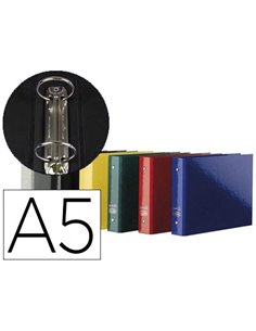 Classeur oxford color life 2 anneaux 25mm carte pelliculée a5 245x165mm 8 coloris assortis.