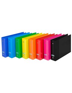 Classeur oxford color life 2 anneaux 25mm carte pelliculée a5 245x165mm 8 coloris assortis. 2