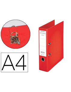 Classeur levier esselte chromos plus a4 polypropylène griffes blocage dos 80mm grand porte-étiquette coloris rouge.