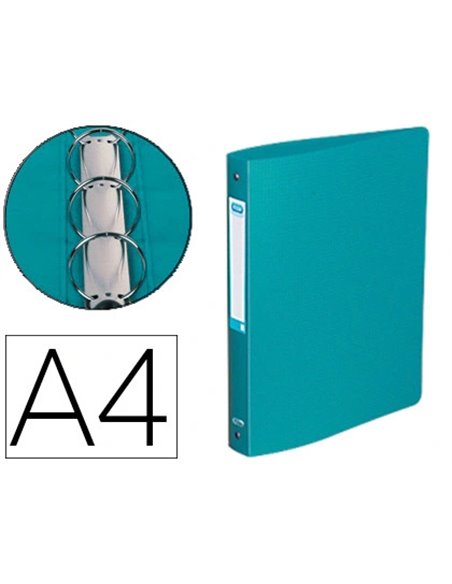 Classeur oxford memphis 4 anneaux ronds 30mm polypropylène 10/10e dos 40mm étiquette dos coloris vert.