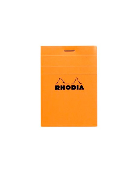 Bloc bureau rhodia a7 papier vélin surfin couverture enduite enveloppante 74x105mm 80f détachables 80g 5x5mm orange